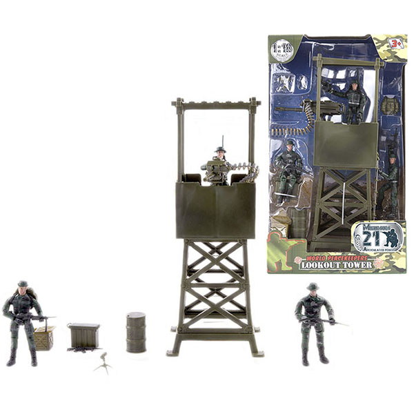 

Игровой набор World Peacekeepers "Караульная вышка", 3 фигурки солдат, 1 караульная вышка, 3 военных оружия, 3 аксессуара , разноцветный (MC77021), "Караульная вышка"