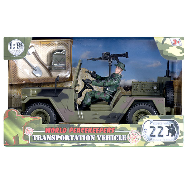 

Игровой набор World Peacekeepers "Сопровождение", фигурка солдата, армейский автомобиль, аксессуары (MC77033), "Сопровождение"