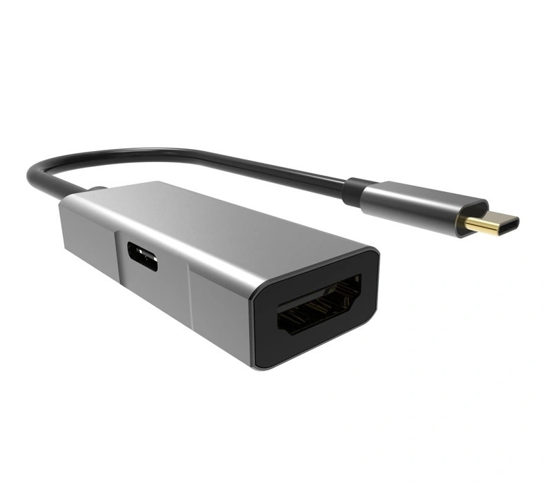 Переходник (адаптер) USB 3.1 Type-C(m)-HDMI(Af), позолоченные разъемы, 15см, серый VCOM CU452 (CU452) - фото 1