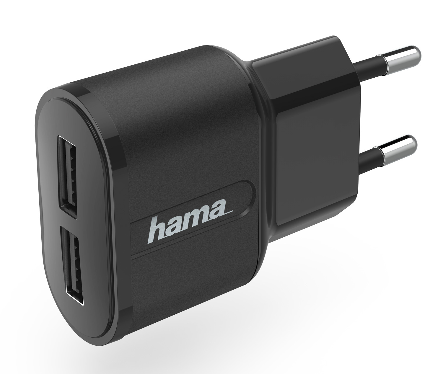 

Сетевое зарядное устройство Hama H-183227 12W, 2USB, USB, 2.4A, черный (00183227), H-183227