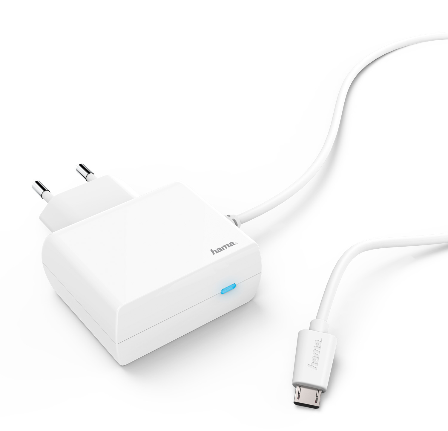 

Сетевое зарядное устройство Hama H-183254 6W, microUSB, 1.2A, белый (00183254), кабель microUSB, H-183254
