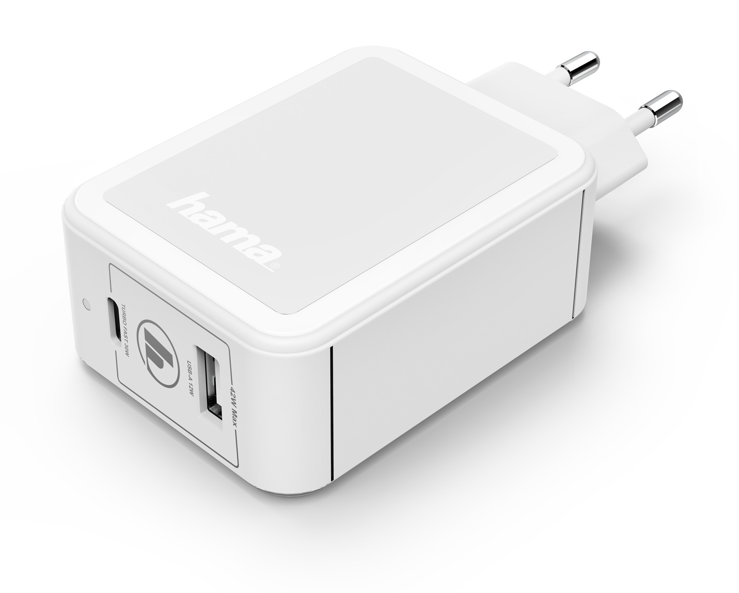 

Сетевое зарядное устройство Hama H-183320 42W, 1USB, USB/USB type-C, USB type-C, Quick Charge, PD, 3A, белый (00183320), H-183320