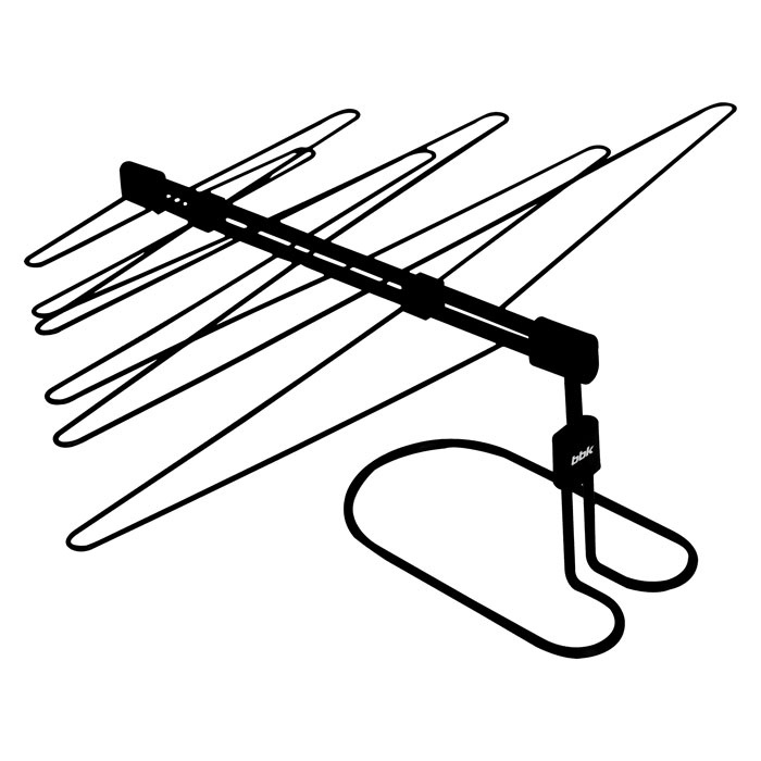 

Антенна BBK DA22, комнатная активная, VHF/UHF, DVB-T2, 30 дБА, 75 Ом, питание от сети, DA22