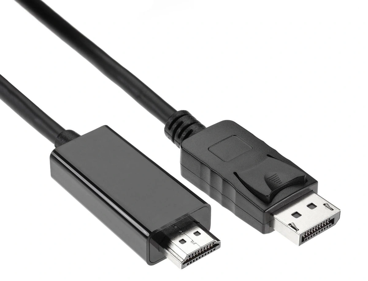 

Кабель DisplayPort(20M)-HDMI(19M) 4K, 1.8 м, черный Telecom (TA495-1.8M)