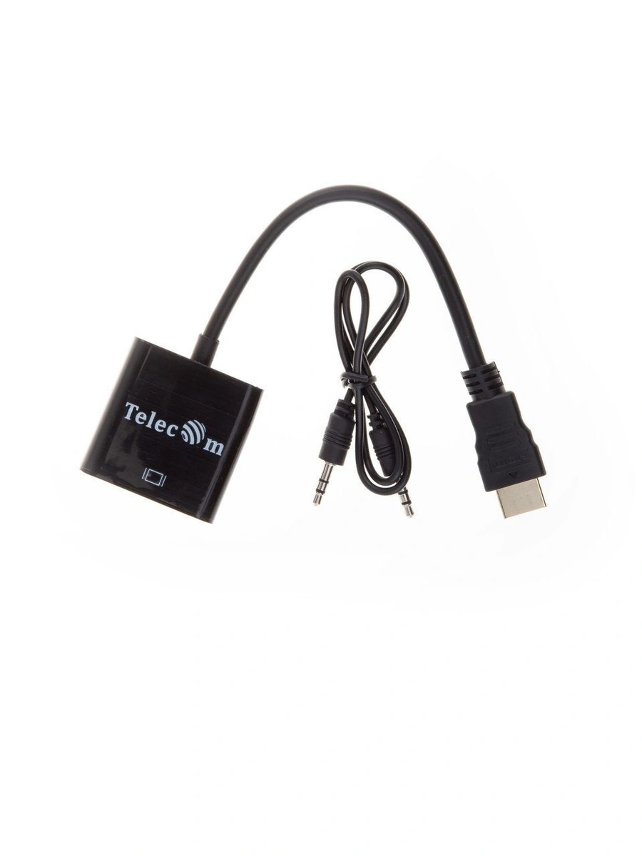 

Кабель HDMI(19M)-VGA(15F), 20см, черный Telecom (TA559), 0
