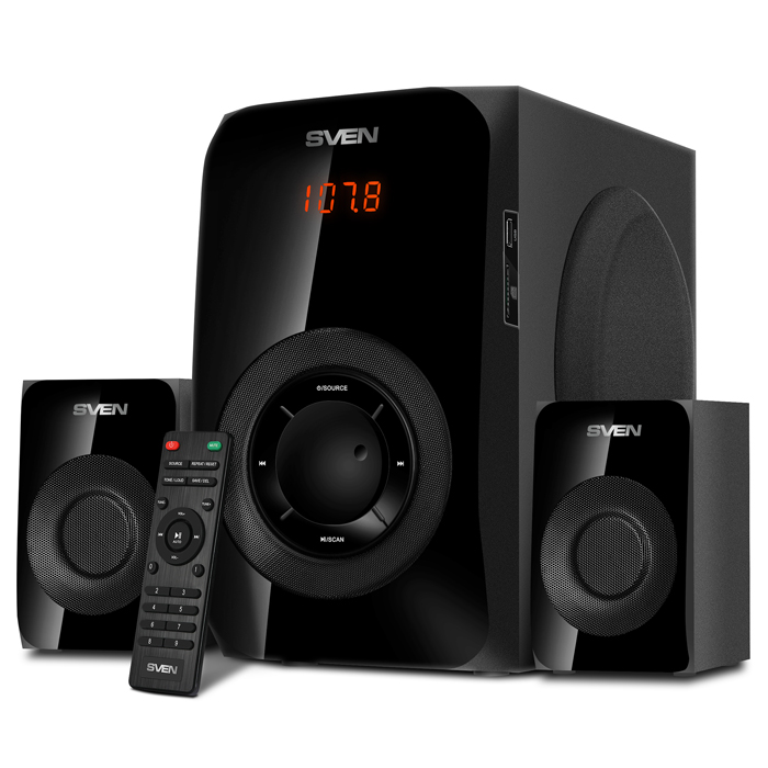 

Акустика 2.1 SVEN MS-2020, 55 Вт, Bluetooth, черный (SV-018788), MS-2020