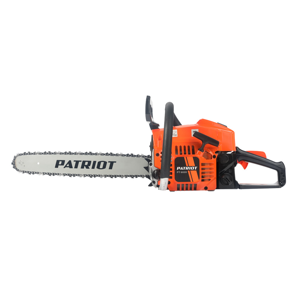 

Бензопила PATRIOT PT 6020, 2.8Вт, 3.8 л.с., бензиновая, шина 50см, шаг 3/8 дюйма, емкость топливного бака 600мл, 6.7кг (220104580), PT 6020