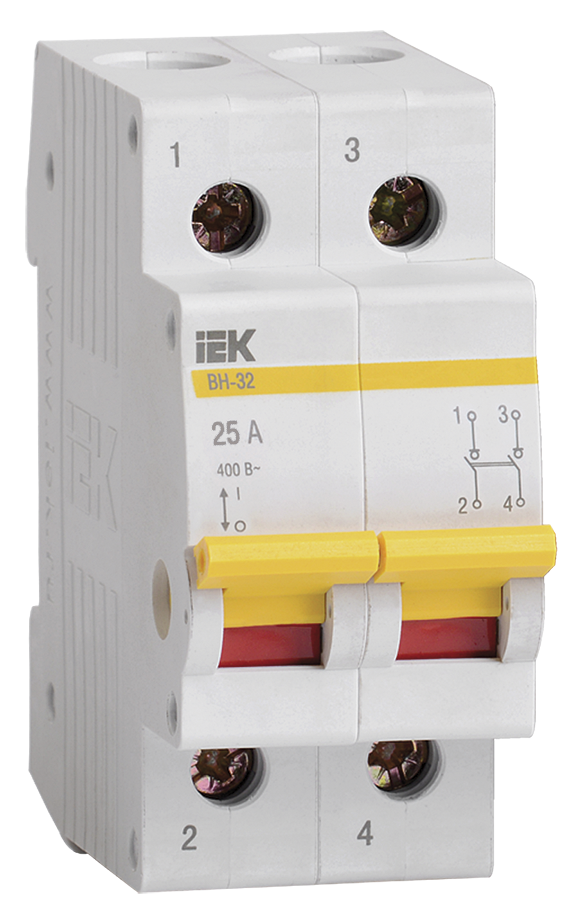

Выключатель нагрузки 2P 25А, IEK ВН-32 (MNV10-2-025)