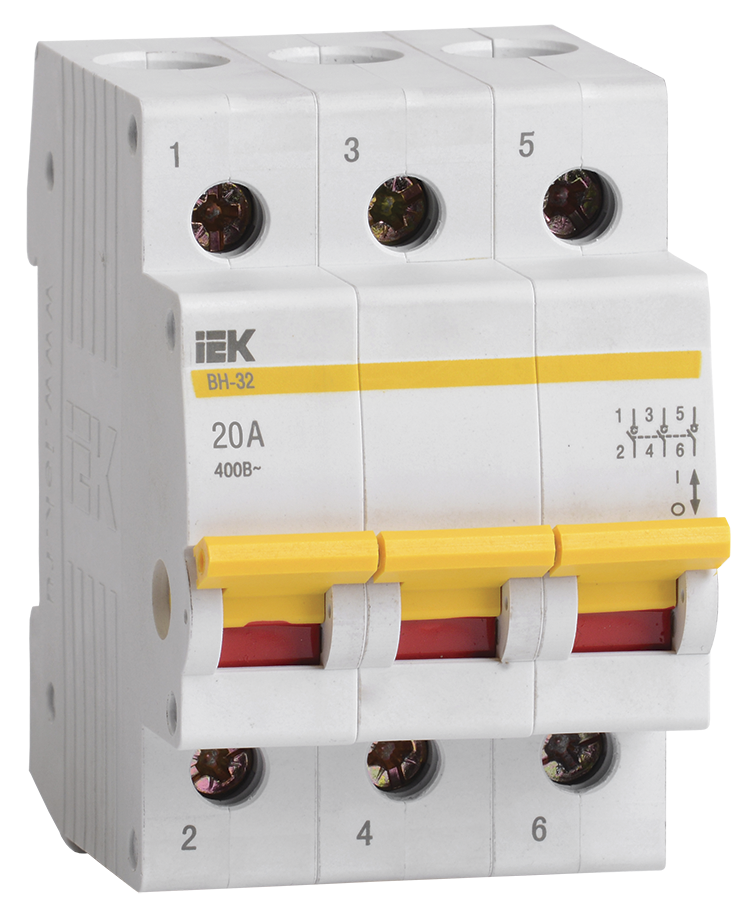

Выключатель нагрузки 3P 20А, IEK ВН-32 (MNV10-3-020)