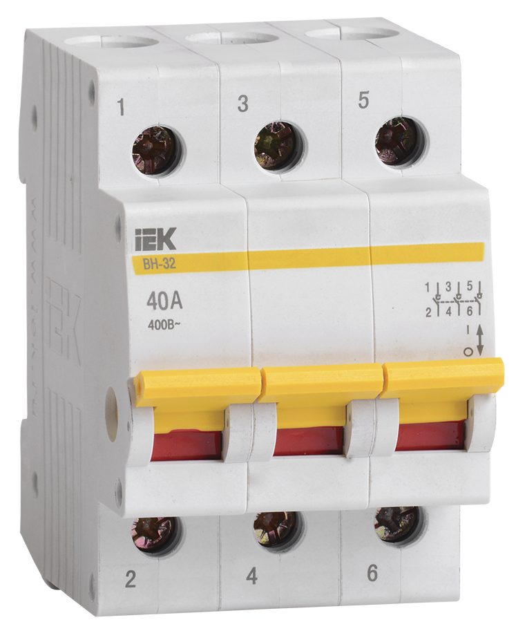 Выключатель нагрузки 3P 40А, IEK ВН-32 (MNV10-3-040)