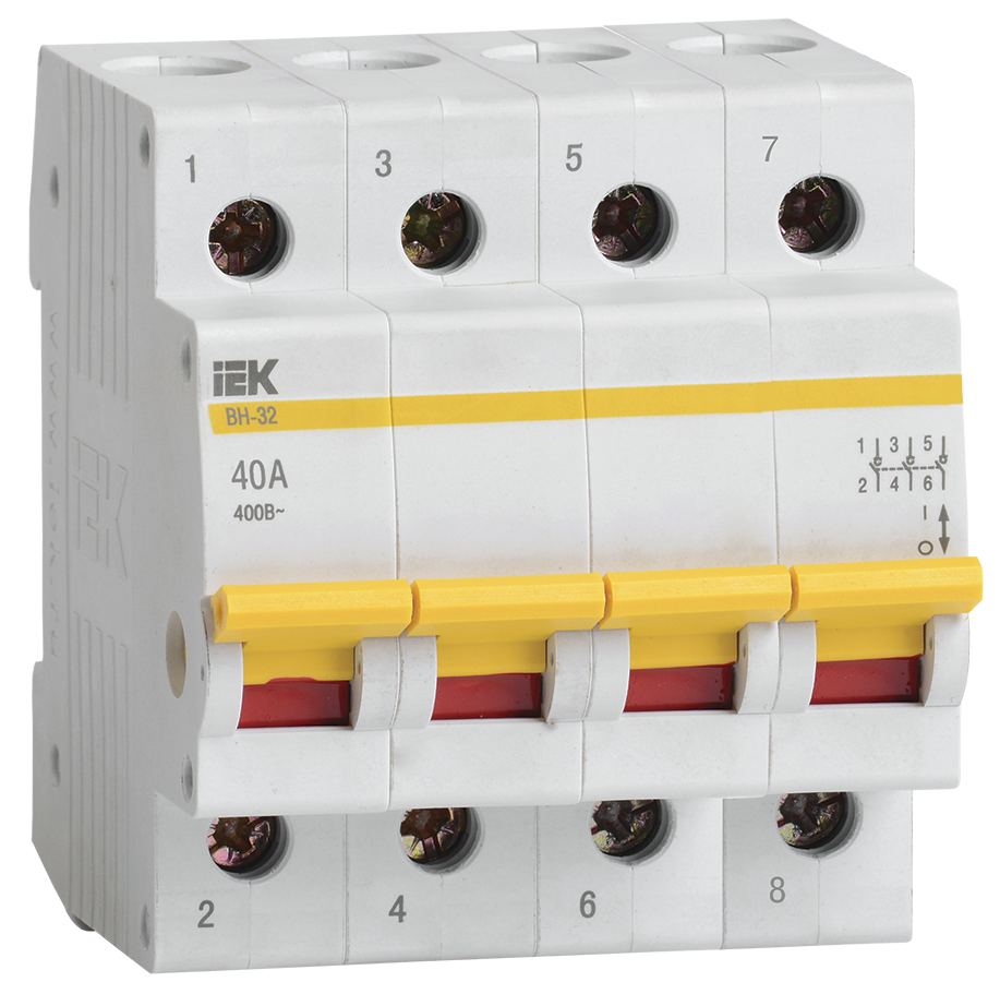 Выключатель нагрузки 4P 40А IEK