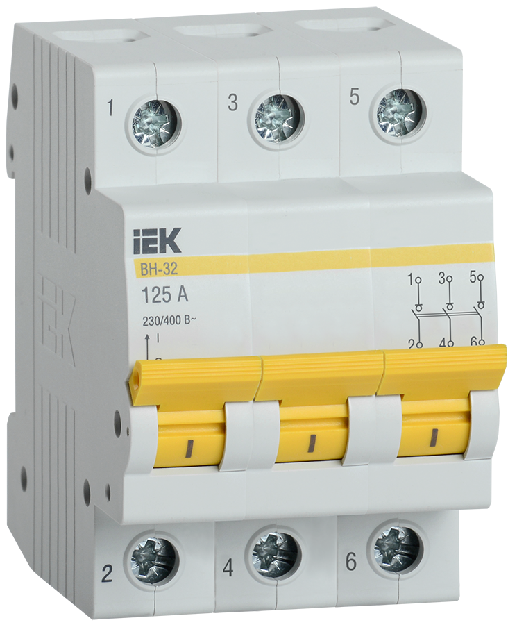 Выключатель нагрузки 3P 125А, IEK ВН-32 (MNV10-3-125)