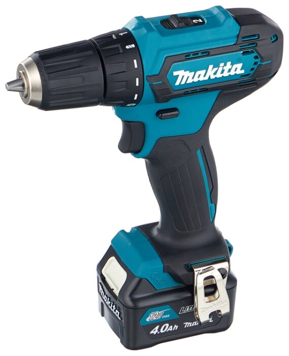 Дрель-шуруповерт Makita DF333DWME, аккумуляторный, 30 Н·м, 1700 об/мин, 10.8V, 4 А·ч, Li-Ion, два акб, быстрозажимной патрон, кейс, 1.1кг