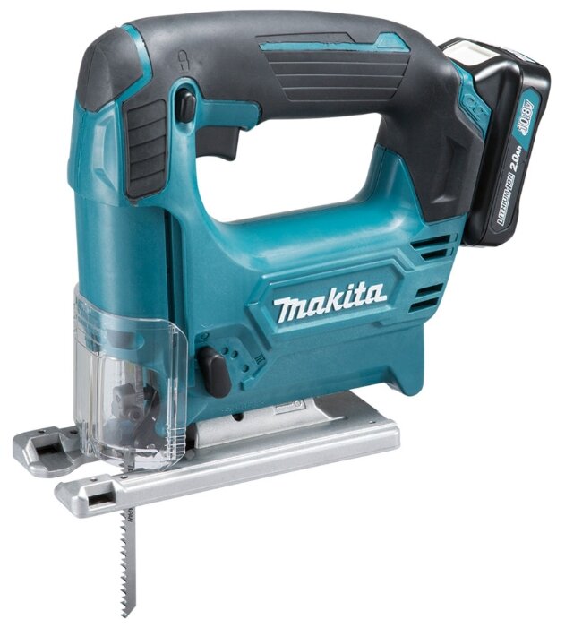 Электролобзик Makita JV101DWAE, маятниковый ход, аккумуляторный, регулировка частоты хода, сдув опилок