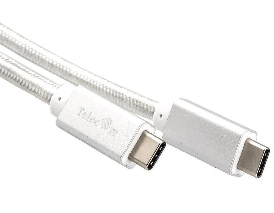 

Кабель USB Type-C-USB Type-C, позолоченные разъемы, 1м, серебристый Telecom (TC420S)