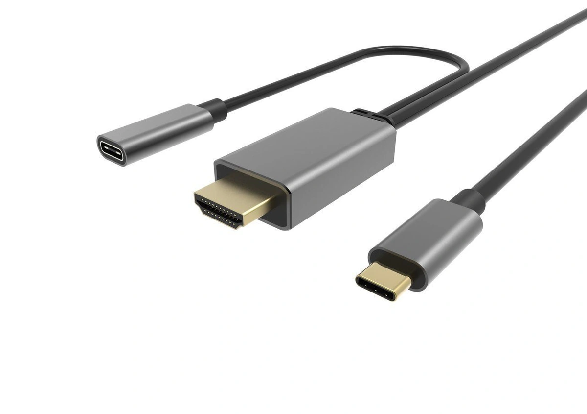 

Кабель-переходник (адаптер) USB 3.1 Type-C(m)-HDMI 2.0(m)+PD 3.0(f), 3A, 1.8м, серый VCOM (CU423MCPD-1.8M)