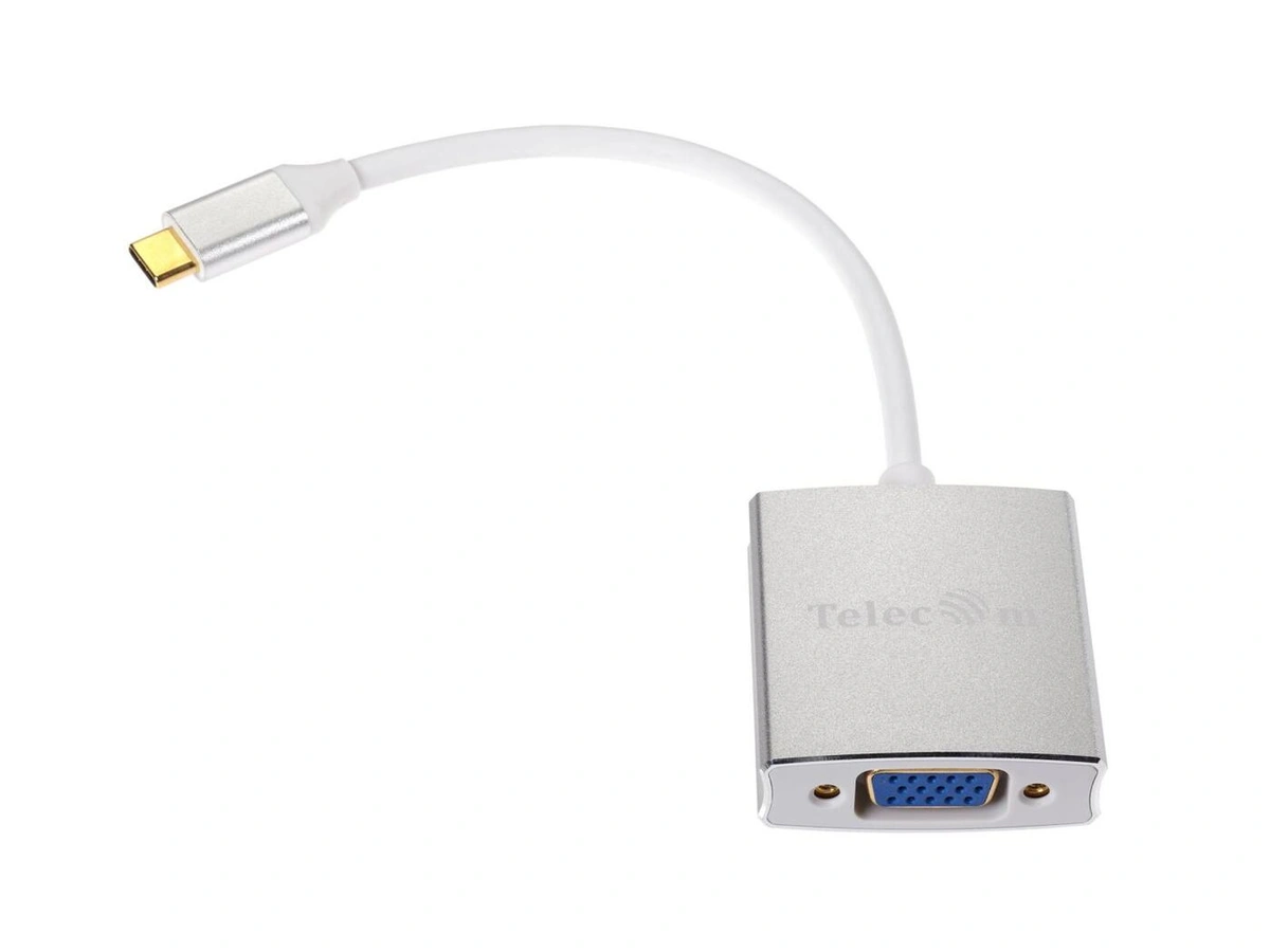 

Кабель-переходник (адаптер) USB 3.1 Type-C(m)-VGA(f), 15см, серебристый Telecom (TUC030)