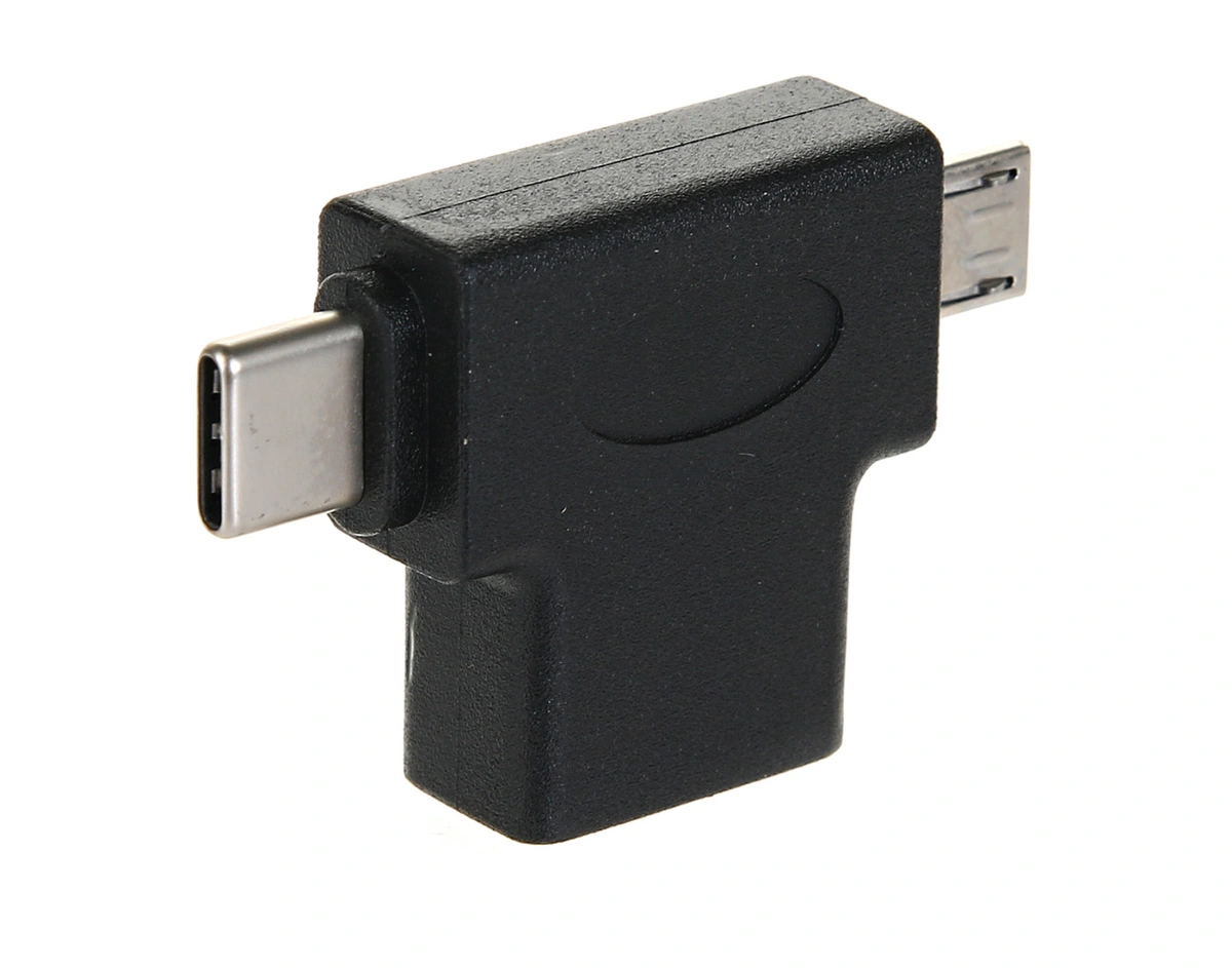 

Переходник (адаптер) USB 2.0(Am)-USB 3.1 Type-C+USB 3.0(Af), OTG, черный VCOM (CA434)