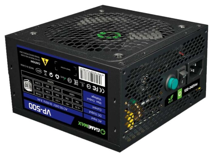 

Блок питания 500Вт ATX GameMax VP-500 80+, 120 мм, 80 Plus, VP-500 80+