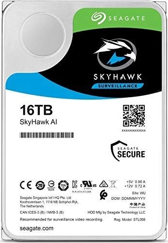 

Жесткий диск (HDD) Seagate 16Tb SkyHawk AI, 3.5", 7200rpm, 256Mb, SATA3 (ST16000VE002)