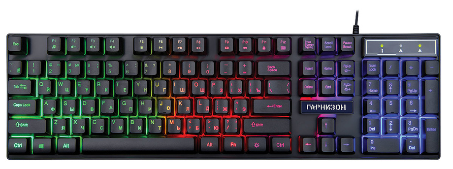 Клавиатура Гарнизон GK-200GL, USB, черный
