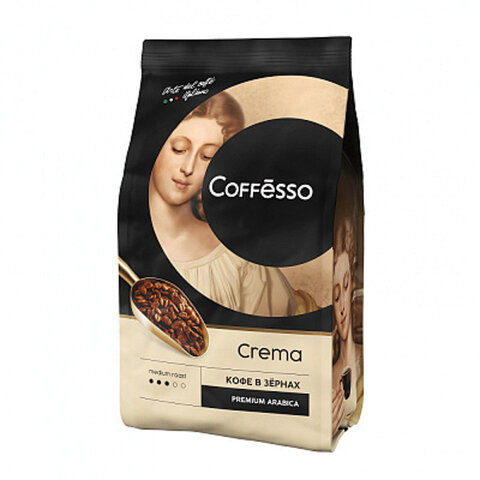 Кофе в зернах COFFESSO Crema 1 кг, средняя обжарка, смесь арабики и робусты (101214)