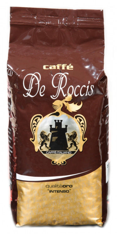 Кофе в зернах De Roccis Oro 1 кг, средняя обжарка, смесь арабики и робусты