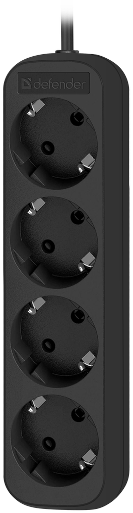 Удлинитель Defender M418, 4-розетки, 1.8м, черный (99325)