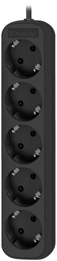 Удлинитель Defender M518, 5-розеток, 1.8м, черный (99329)