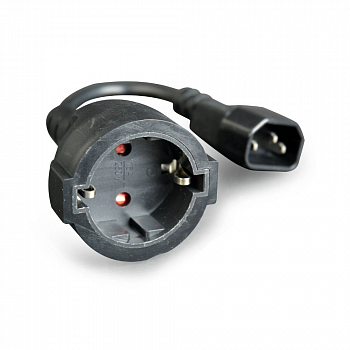 Кабель-переходник питания (адаптер) Wize Schuko (Euro)(F)-IEC-320-C14, 15 см