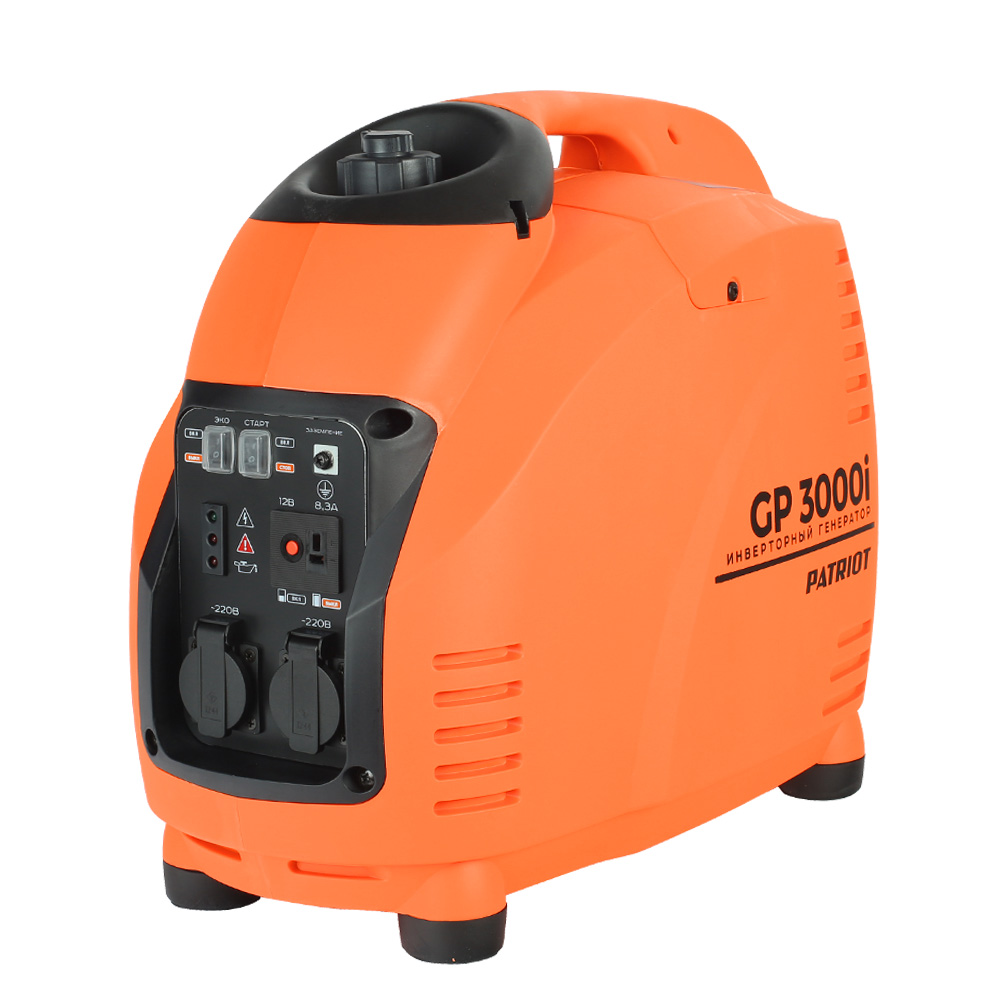 

Электрогенератор PATRIOT GP 3000i, однофазный, инверторный, бензиновый, 3.5кВт, 2xEURO 16A (474101045), GP 3000i