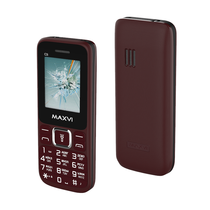 

Мобильный телефон Maxvi C3i, 1.77" 160x128 TN, SC6531E, 32Mb RAM, 32Mb, BT, 2-Sim, 800mAh, micro-USB, красное вино без СЗУ в комплекте, C3i