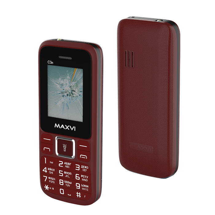 

Мобильный телефон Maxvi C3n, 1.77" 160x128 TN, SC6531E, 32Mb RAM, 32Mb, BT, 2-Sim, 800mAh, micro-USB, красное вино, C3n