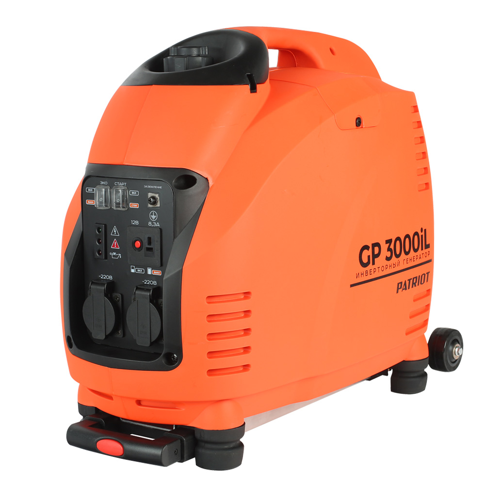

Электрогенератор PATRIOT 3000il, однофазный, инверторный, бензиновый, 3.5кВт, 2xEURO 16A (474101046), 3000il