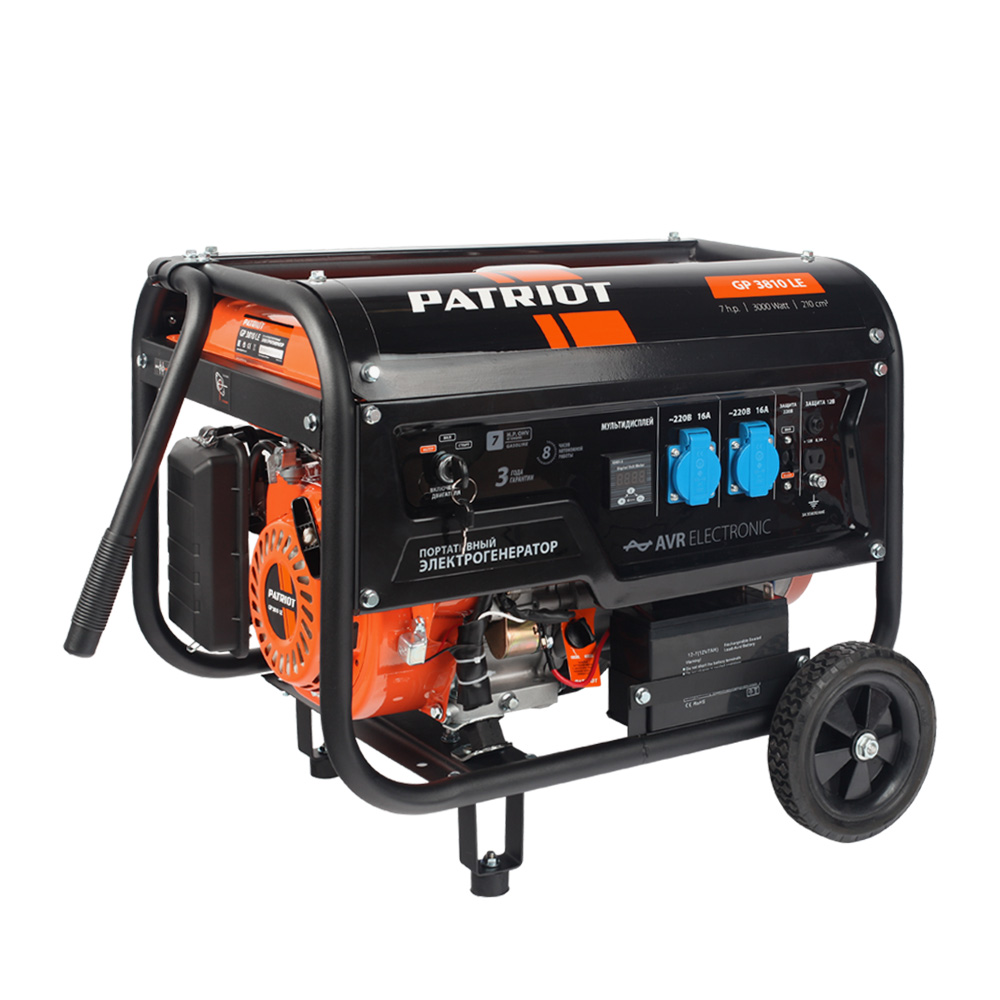 Электрогенератор PATRIOT GP 3810LE, 7 л.с., 3 кВт