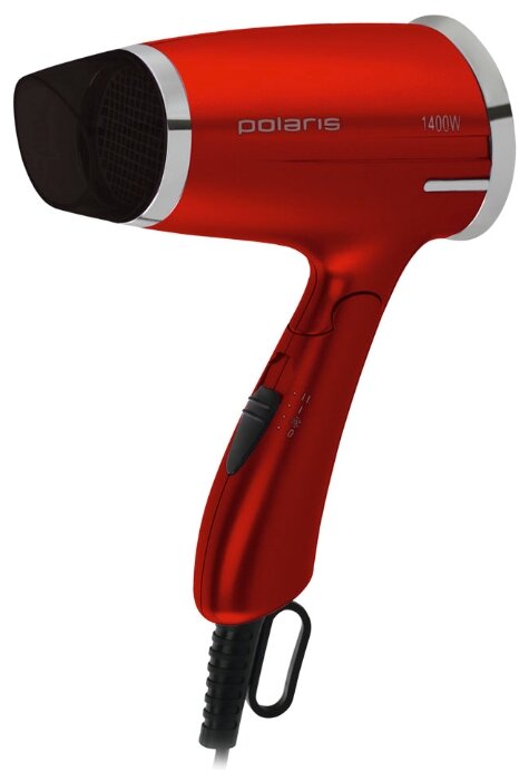 

Фен Polaris PHD1464T 1400Вт, 2 режима, 1 насадка, прорезиненное покрытие Soft Touch, концентратор, красный (PHD1464T ), PHD1464T