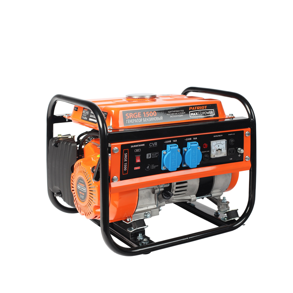 

Электрогенератор PATRIOT Max Power SRGE 1500, однофазный, синхронный, бензиновый, 3 л.с., 1.2кВт, 2xEURO 16A (474103125), Max Power SRGE 1500