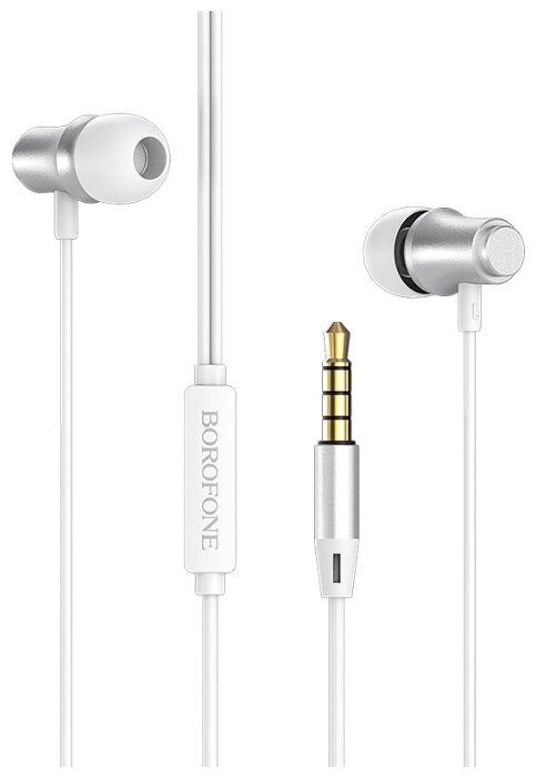 

Проводные наушники Borofone BM29 Gratified, Jack 3.5mm, серебристый, BM29 Gratified