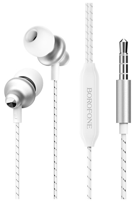 

Проводные наушники Borofone BM42 Sophisticated, jack 3.5 mm, белый, BM42 Sophisticated