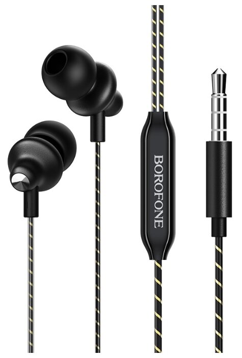 

Проводные наушники Borofone BM42 Sophisticated, jack 3.5 mm, черный, BM42 Sophisticated