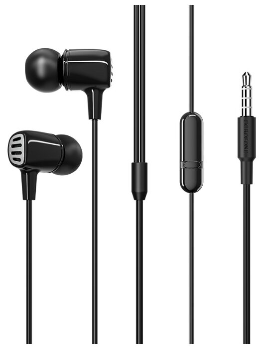 

Проводные наушники Borofone BM43 Remy, Jack 3.5mm, черный, BM43 Remy