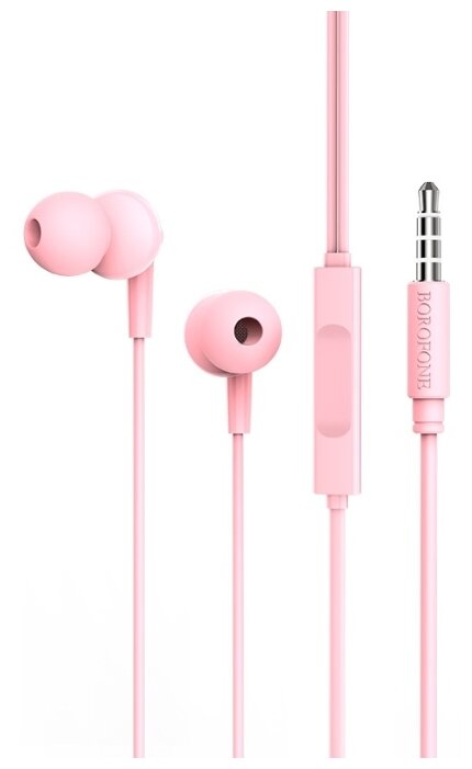 

Проводные наушники Borofone BM49 Player, jack 3.5 mm, розовый, BM49 Player