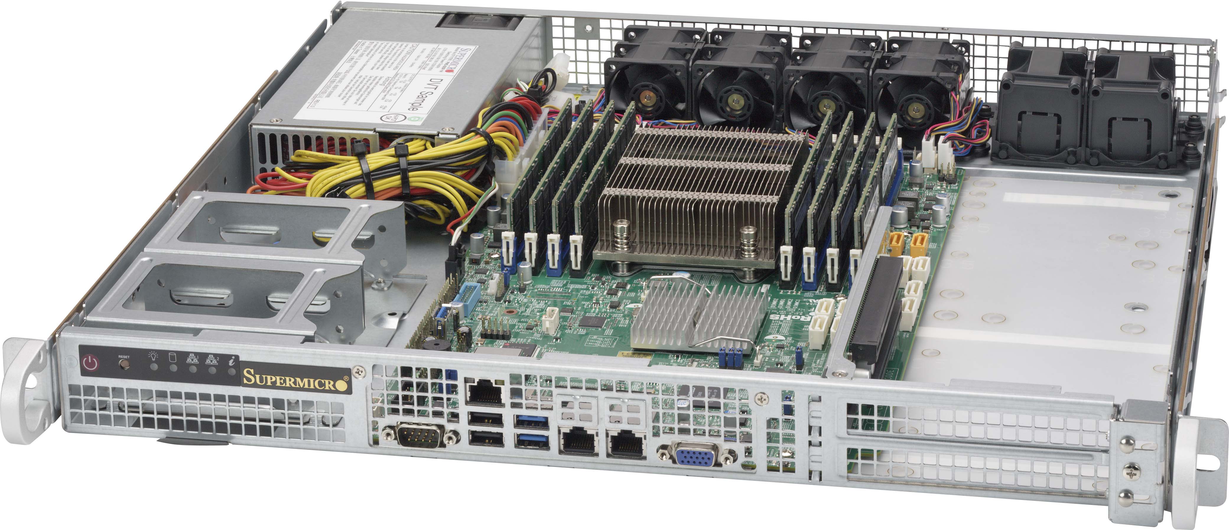 

Корпус Supermicro 515-505, E-ATX, 1U RM, 1x500Вт, серебристый (CSE-515-505), 515-505