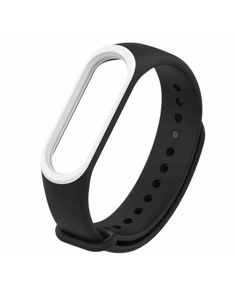 

Ремешок для Xiaomi Mi Band 5/Smart Band 6, черный/белый (УТ000023080)