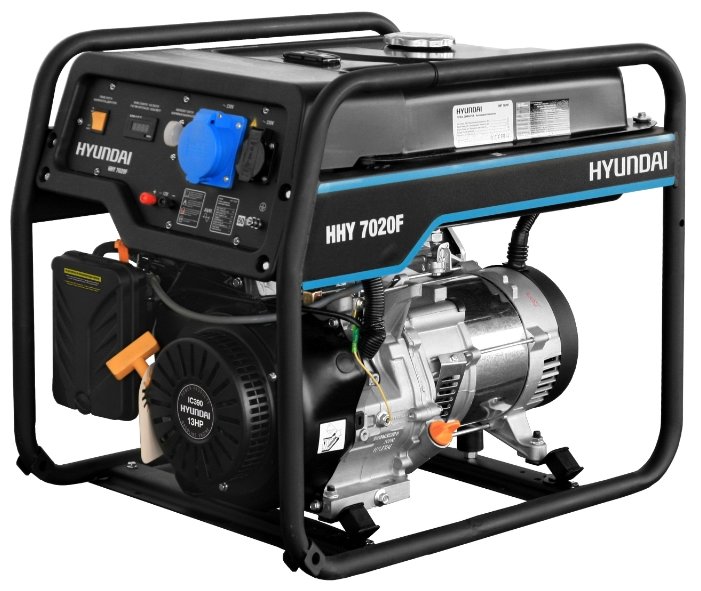 

Электрогенератор Hyundai HHY 7020F, однофазный, синхронный, бензиновый, 13 л.с., 5.5кВт, 1xEURO 16A + 1x220В 32A, HHY 7020F
