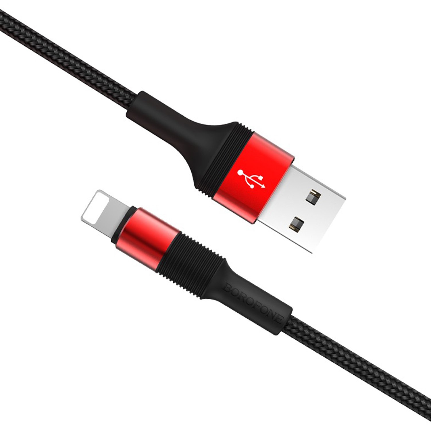 

Кабель USB-Lightning 8-pin, 2.4A, 1м, красный Borofone Outstanding BX21 (03170), BX21