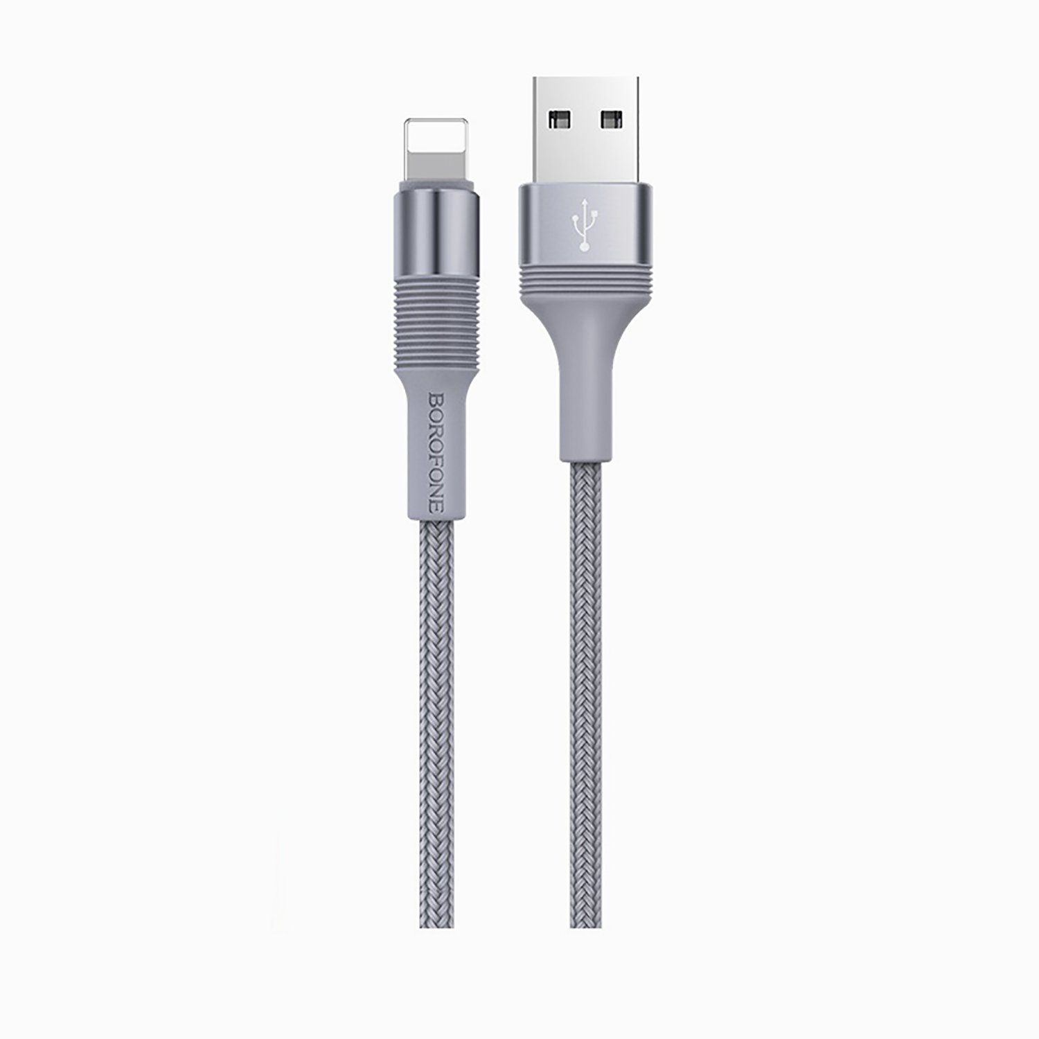 

Кабель USB-Lightning 8-pin, 2.4A, 1м, серый Borofone Outstanding BX21 (03187), BX21