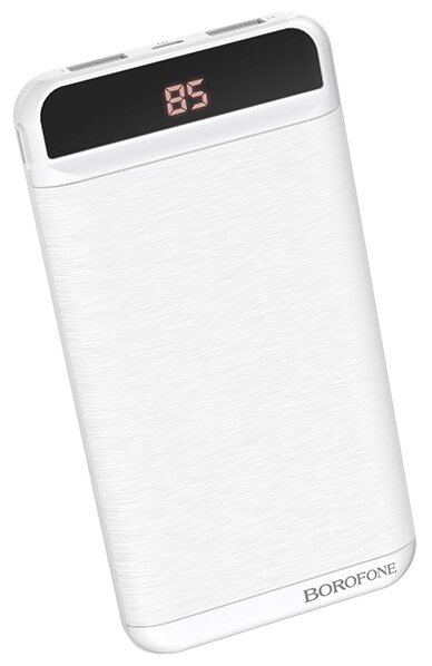 Портативный аккумулятор (Powerbank) Borofone BT29 Vigor, 10000mAh, 2xUSB, 2A, белый - фото 1