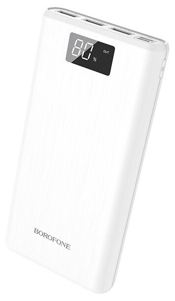 

Портативный аккумулятор (Powerbank) Borofone BT2D Fullpower, 30000mAh, 3xUSB, 2A, белый, BT2D Fullpower