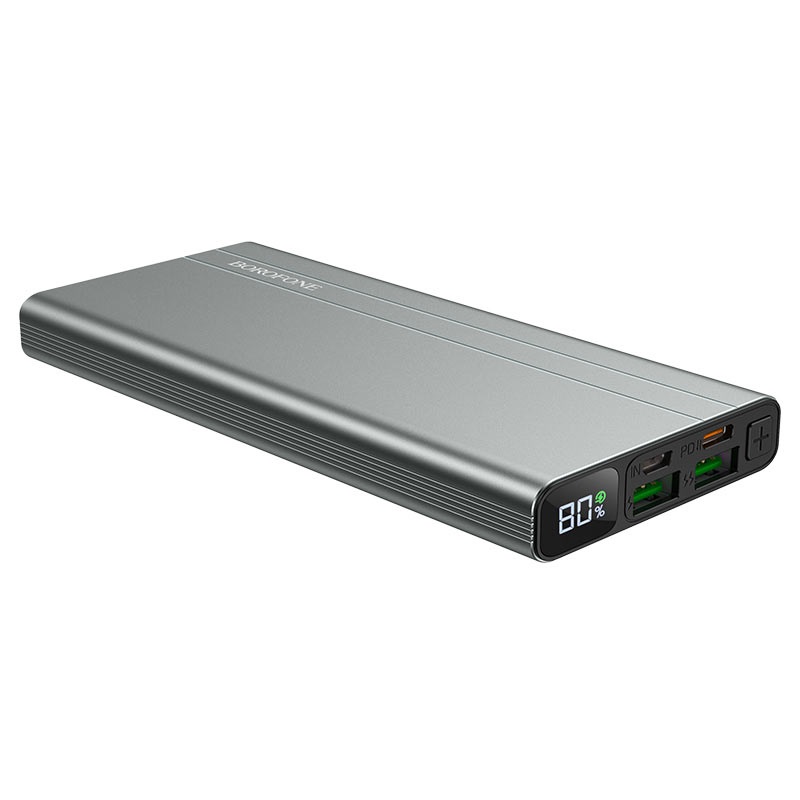 

Портативный аккумулятор (Powerbank) Borofone BT34 Velocity, 10000mAh, 2xUSB, 3A, Type-C, QC, PD, серый, BT34 Velocity
